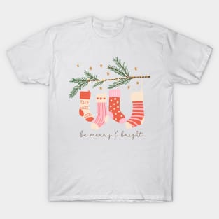 Hand Drawn Christmas Socks Funny T-Shirt